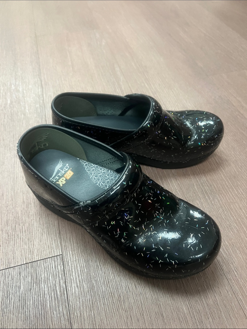 Dansko XP 2.0 Black Glitter Clog size 38